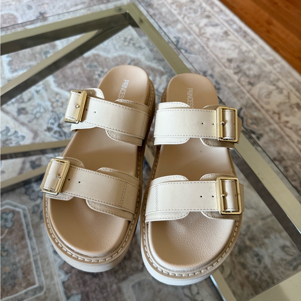Princess Polly Ma Belle Cream Sandals